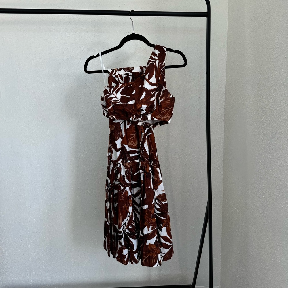 Petal + Pup Lorelei Maxi Skirt + One Shoulder Top, Chocolate Floral